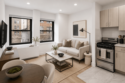 Floor plan for 2 beds, 1 bath, 495 sqft